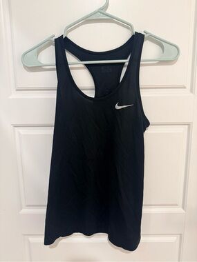 Nike Black Racerback Performance Tank with White Swoosh